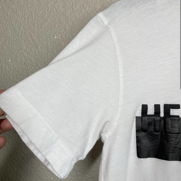 HELMUT LANG pell Out T-Shirt Tee White Black Crew Neck Short Sleeve, X-SMALL - Picture 3 of 5